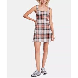 Free People Womens XS Plaid Spaghetti Strap Dress Mini